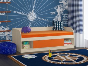 Кровать Соня 4 дуб молочный-оранжевый в Пласте - plast.mebel74.com | фото