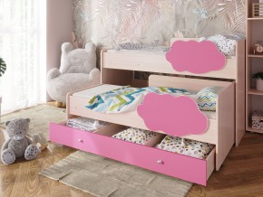 Кровать Соник с ящиком млечный дуб-розовый в Пласте - plast.mebel74.com | фото