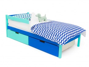 Кровать Svogen classic с ящиками и бортиком мятно-синий в Пласте - plast.mebel74.com | фото