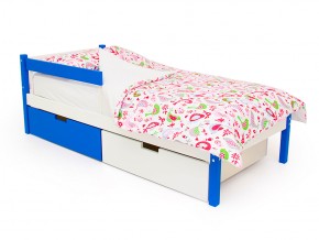 Кровать Svogen classic с ящиками и бортиком сине-белый в Пласте - plast.mebel74.com | фото