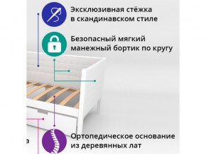 Кровать-тахта мягкая Svogen с бортиком дерево-белый в Пласте - plast.mebel74.com | фото 2