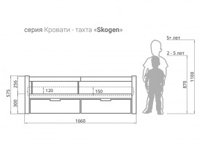 Кровать-тахта Svogen с ящиками и бортиком бежевый в Пласте - plast.mebel74.com | фото 3