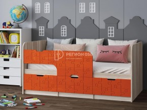 Кровать Юниор-9 МДФ 1600 Апельсин металлик в Пласте - plast.mebel74.com | фото