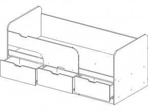 Кровать Юниор-9 МДФ 1600 Белый глянец в Пласте - plast.mebel74.com | фото 3