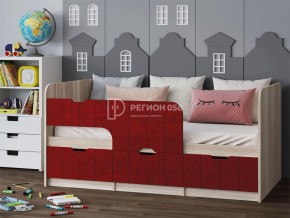 Кровать Юниор-9 МДФ 1600 Красный металлик в Пласте - plast.mebel74.com | фото 1