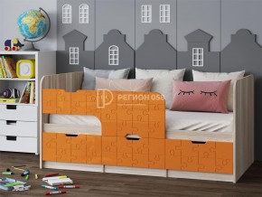 Кровать Юниор-9 МДФ 1600 Оранжевый металлик в Пласте - plast.mebel74.com | фото