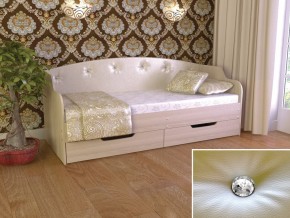 Кровать Юниор Тип 2 шимо светлый/белый перламутр 800х1600 в Пласте - plast.mebel74.com | фото 1