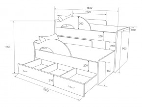 Кровать выкатная Радуга с ящиком 80х160 млечный дуб в Пласте - plast.mebel74.com | фото 2