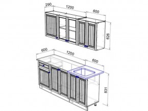 Кухня Хозяюшка 1800 деним в Пласте - plast.mebel74.com | фото 2