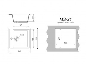 Кухонная мойка MS-21 в Пласте - plast.mebel74.com | фото 2