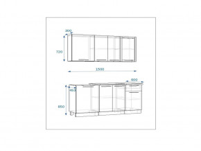 Кухонный гарнитур 11 Грецкий орех 1500 в Пласте - plast.mebel74.com | фото 2