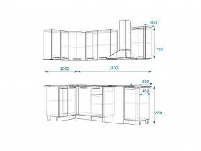 Кухонный гарнитур 13 Грецкий орех 1200*1800 левый в Пласте - plast.mebel74.com | фото 2