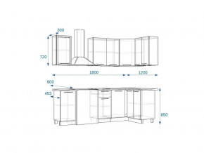 Кухонный гарнитур 13 Грецкий орех 1800*1200 правый в Пласте - plast.mebel74.com | фото 2