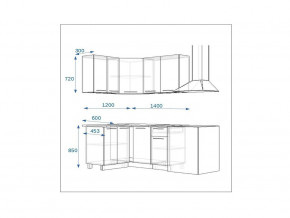 Кухонный гарнитур 14 Грецкий орех 1200*1400 левый в Пласте - plast.mebel74.com | фото 2