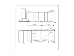 Кухонный гарнитур 14 Грецкий орех 1400*1200 правый в Пласте - plast.mebel74.com | фото 2