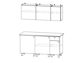 Кухонный гарнитур КГ 1 1600 Белый/Цемент светлый в Пласте - plast.mebel74.com | фото 2