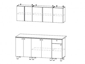 Кухонный гарнитур КГ 1 1800 Белый/Цемент светлый в Пласте - plast.mebel74.com | фото 2