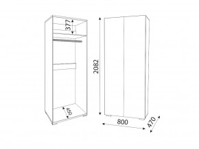 М01 (ручка брусок) Шкаф (2 двери) штанга в Пласте - plast.mebel74.com | фото