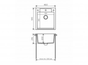 Мойка гранитная Argo-460 Песочный 302 в Пласте - plast.mebel74.com | фото 2