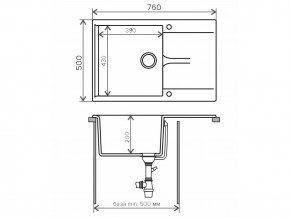 Мойка гранитная Gals-760 Бежевый 27 в Пласте - plast.mebel74.com | фото 2