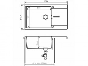 Мойка гранитная Gals-862 Бежевый 27 в Пласте - plast.mebel74.com | фото 2