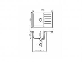 Мойка кварцевая Tolero Loft TL-650 Черный 911 в Пласте - plast.mebel74.com | фото 2