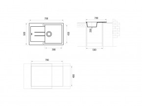 Мойка Longran Amanda AMG 780.500 в Пласте - plast.mebel74.com | фото 2