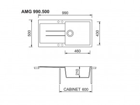 Мойка Longran Amanda AMG 990.500 в Пласте - plast.mebel74.com | фото 2