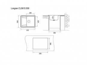 Мойка Longran Classic CLS 615.500 в Пласте - plast.mebel74.com | фото 2