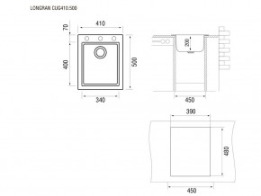Мойка Longran Cube CUG 410.500 в Пласте - plast.mebel74.com | фото 2