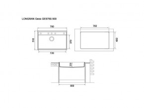 Мойка Longran Geos GES 780.500 в Пласте - plast.mebel74.com | фото 2