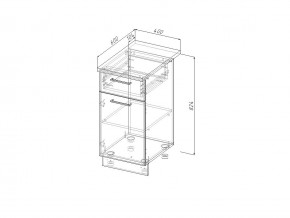 НЯ 40 Модуль нижний Без Столешницы 1 ящик/дверка МНЯ 40 в Пласте - plast.mebel74.com | фото