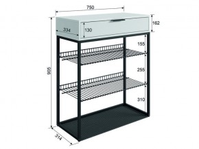 Обувница Краш черный муар/белое дерево в Пласте - plast.mebel74.com | фото 7