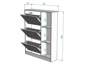 Обувница W37 в Пласте - plast.mebel74.com | фото 3