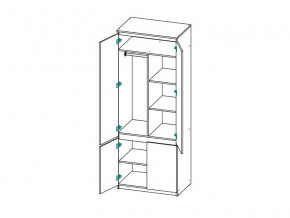 Шкаф 2-х дверный с перегородкой СГ Модерн в Пласте - plast.mebel74.com | фото 2