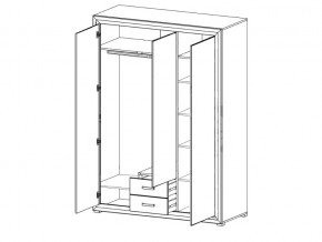 Шкаф B136-SZF3D2S Мальта сибирская лиственница в Пласте - plast.mebel74.com | фото 2