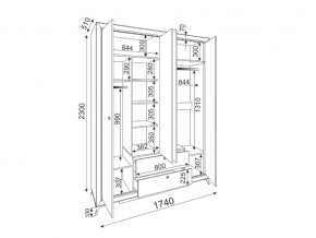 Шкаф четырехдверный Саванна М01 в Пласте - plast.mebel74.com | фото 2