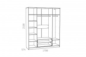 Шкаф комбинированный Оливия НМ 011.84 Х в Пласте - plast.mebel74.com | фото 3