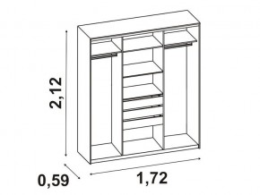 Шкаф-купе 012 трехдверный венге/дуб белфорт в Пласте - plast.mebel74.com | фото 2