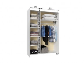 Шкаф-купе Венеция 1500 дуб крафт/бежевый лакобель в Пласте - plast.mebel74.com | фото 2