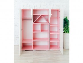 Шкаф-стеллаж Домик с пеналами розово-белый в Пласте - plast.mebel74.com | фото 2