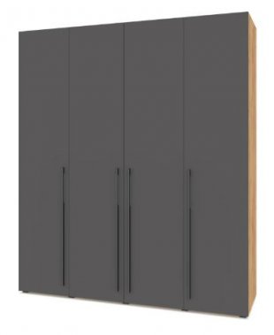 Стоун С41 Шкаф 4-х дв (Золотой дуб/Графит) в Пласте - plast.mebel74.com | фото