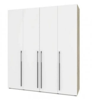 Стоун С41 Шкаф 4-х дв (Серый дуб/Белый) в Пласте - plast.mebel74.com | фото