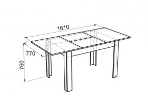 Стол обеденный Гермес 1 дуб млечный/венге в Пласте - plast.mebel74.com | фото 4