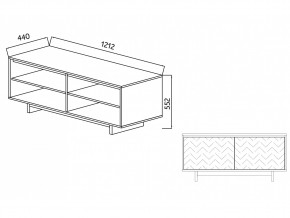 Тумба для ТВА Moderno-1200 Ф1 в Пласте - plast.mebel74.com | фото 2