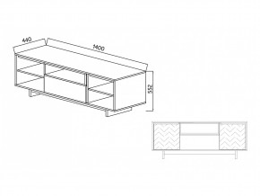 Тумба для ТВА Moderno-1400 Ф1 в Пласте - plast.mebel74.com | фото 2