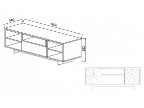 Тумба для ТВА Moderno-1400 Ф2 в Пласте - plast.mebel74.com | фото 4