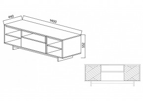 Тумба для ТВА Moderno-1400 Ф3 в Пласте - plast.mebel74.com | фото 4