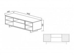 Тумба для ТВА Moderno-1400 Ф4 в Пласте - plast.mebel74.com | фото 4