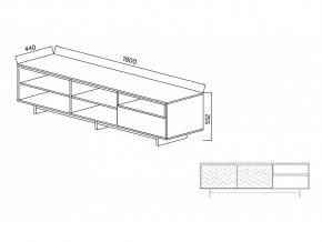 Тумба для ТВА Moderno-1800 В-1 Ф1 в Пласте - plast.mebel74.com | фото 2